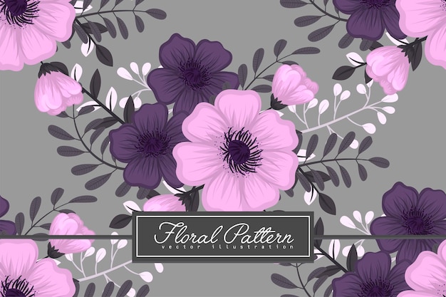 Vector seamless floral pattern in vector background