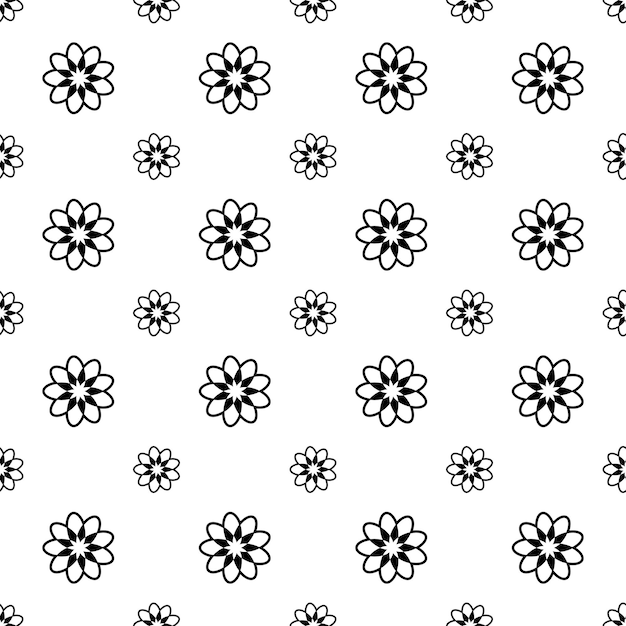 Бесшовный цветочный узор векторной формы цветка каракули растения абстрактная текстура фоновой иллюстрации