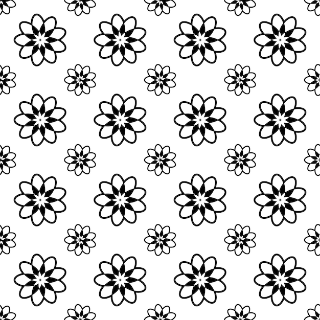 Seamless floral pattern vector flower shape doodle plant abstract texture background illustration