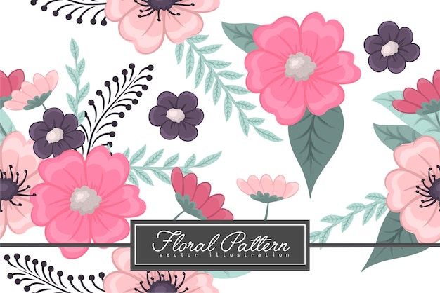Seamless floral pattern in vector wallpaper template