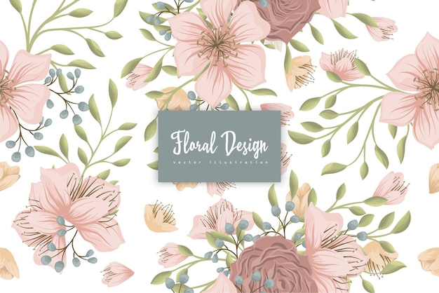 Seamless Floral Pattern in vector. Wallpaper template