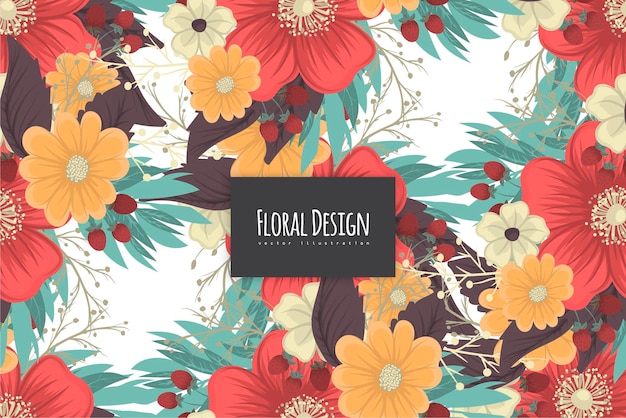 Seamless floral pattern in vector