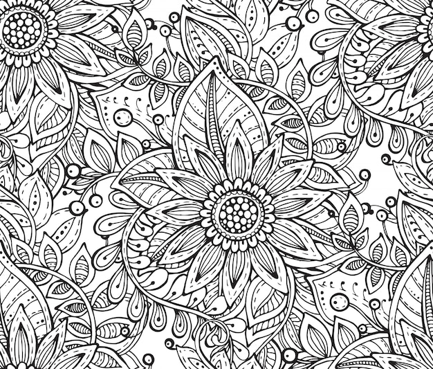 seamless floral pattern with fancy flowers