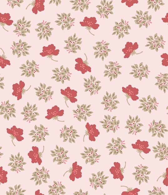 Vector seamless floral pattern with flowers in vector.