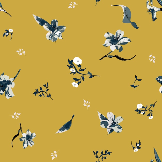 Vector seamless floral pattern with flowers