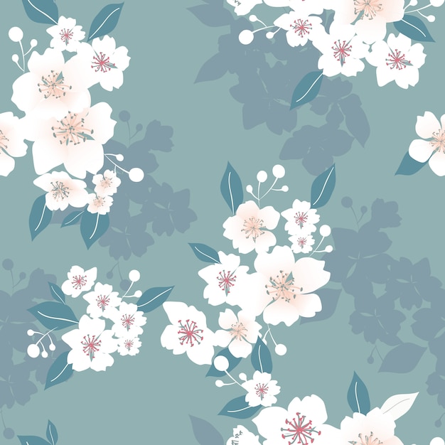 Seamless pattern floreale con fiori