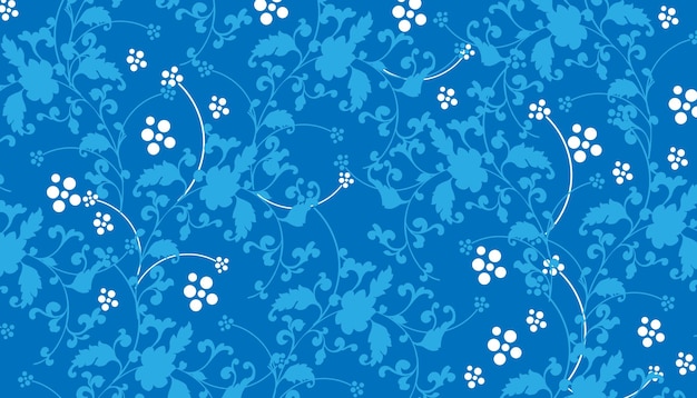 Seamless floral pattern with leaf background premium vector