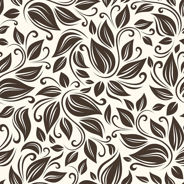 잎과 원활한 꽃 패턴
