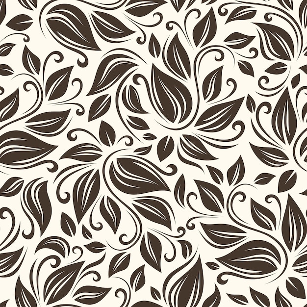 Seamless floral pattern with leaves