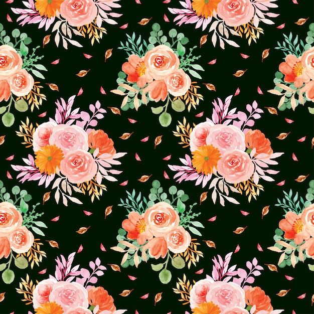 Seamless floral pattern with romantic flowers