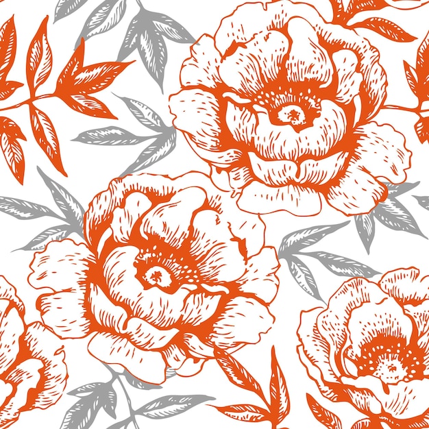 Seamless floral pattern with roses