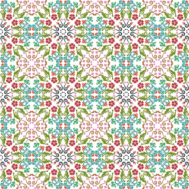 Seamless floral pattern with smooth color background