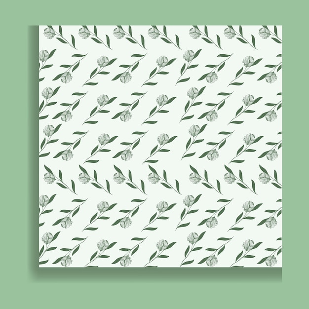 Seamless floral pattern with spring botany. Beautiful flower print, green leaf botanical design.