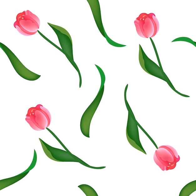 Seamless floral pattern with tulips