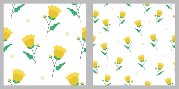 Seamless floral patterns. large flowers and small. yellow
color.