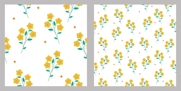 Seamless floral patterns. large flowers and small. yellow
color.