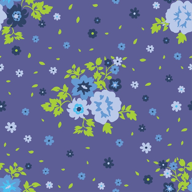 Seamless floral with small flowers pattern.