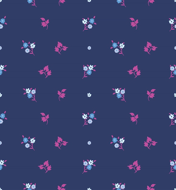 Vector seamless floral with small flowers pattern.