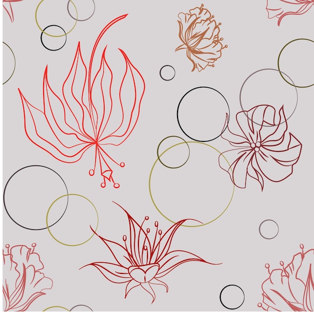 Seamless flower elements vector pattern