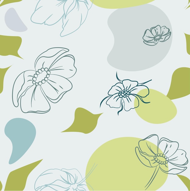 Seamless flower elements vector pattern