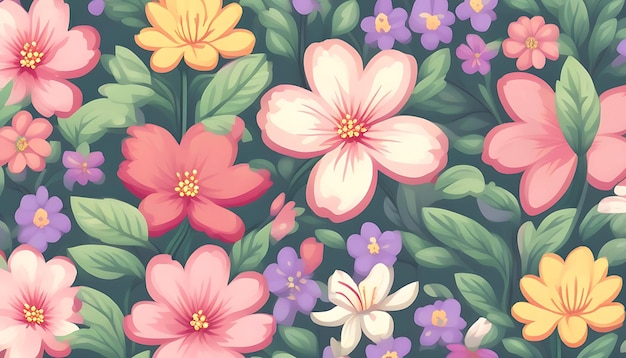 Vector seamless flower floral patterns