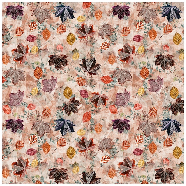 Seamless flower pattern on textures background