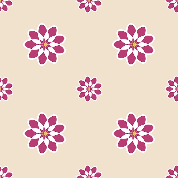 Seamless flower pattern vector floral shape doodle plant abstract texture background illustration