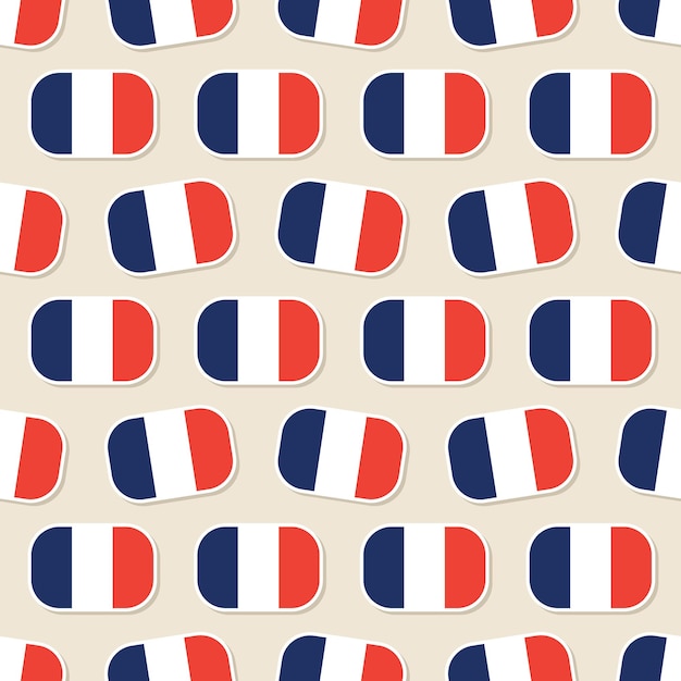 Seamless france flag in flat style pattern