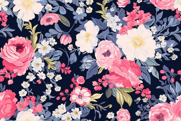 Seamless Fresh Spring Flowers For easy making a seamless pattern use it to fill any outline