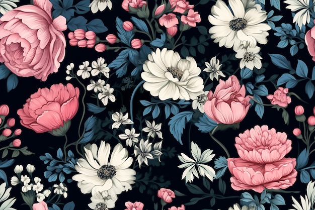 Seamless Fresh Spring Flowers For easy making a seamless pattern use it to fill any outline