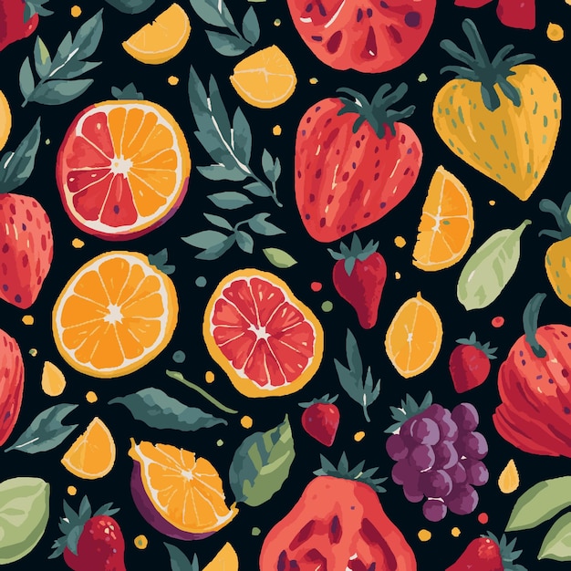 Vector seamless fruit pattern illustration