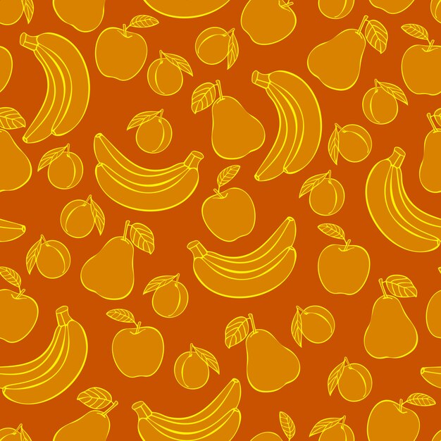 Seamless fruit warm vector background 