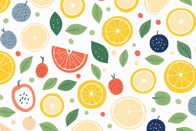 Seamless fruits pattern background vector