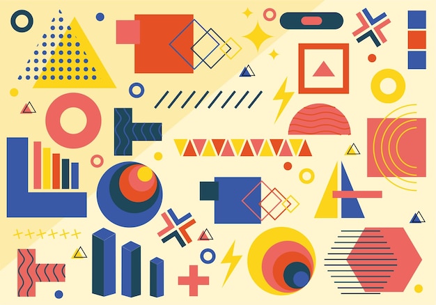 Seamless geometric abstract pattern bright pattern Cartoon flat vector illustration