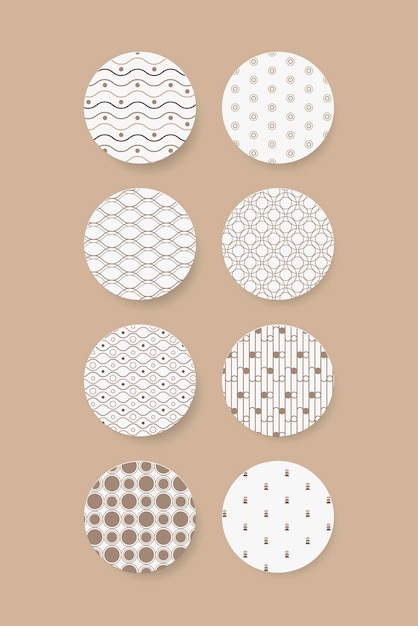 Seamless geometric badge vector set