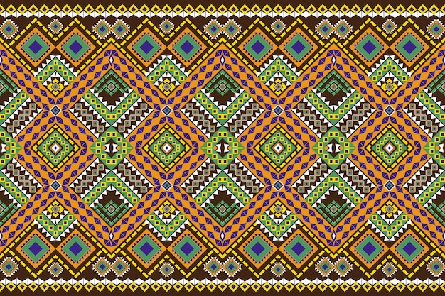 Seamless geometric ethnic asian oriental and tradition pattern design for texture and background Silk and fabric pattern decoration for carpet clothing wrapping and wallpaper