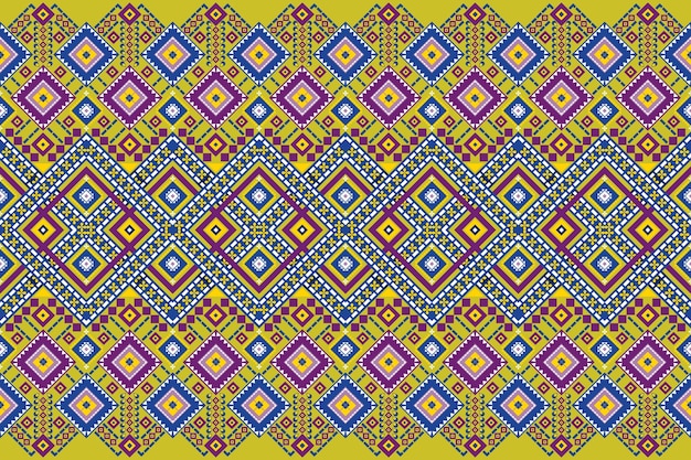 Seamless geometric ethnic asian oriental and tradition pattern design for texture and background Silk and fabric pattern decoration for carpet Thai clothing wrapping and wallpaper