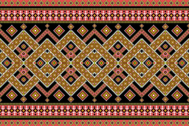 질감과 배경 실크 및 패브릭 패턴 장식 카펫 태국 의류 포장 및 벽지에 대한 원활한 기하학적 민족 아시아 동양 및 전통 패턴 디자인