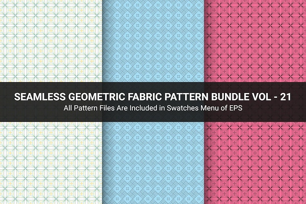 Vector seamless geometric fabric pattern bundle vol - 21