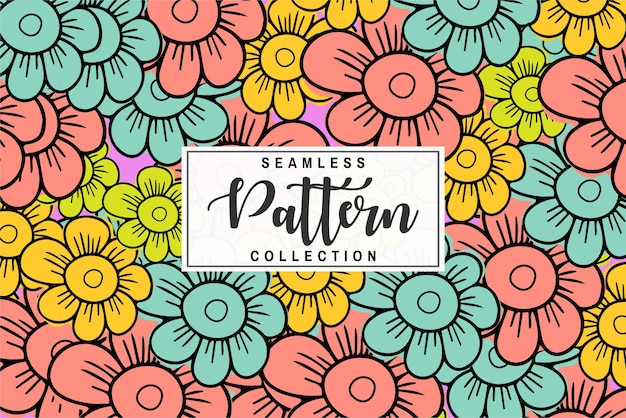 Seamless Geometric floral pattern with cute backgrounds in spring