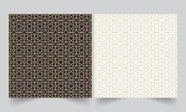 Seamless Geometric Flower Pattern Background In Two Color Options