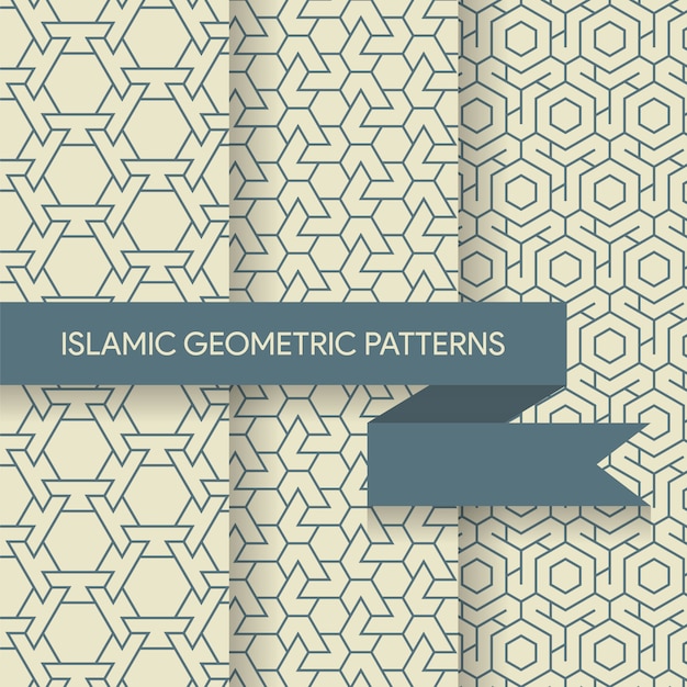 Seamless geometric islamic patterns textures collection