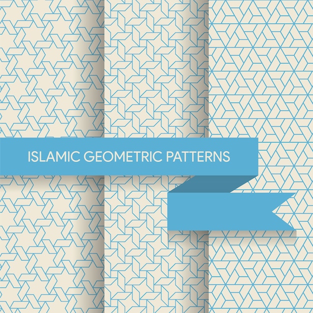 Seamless geometric islamic patterns textures collection