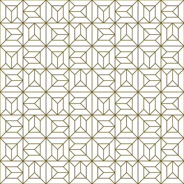 Seamless geometric ornament Brown color thin lines