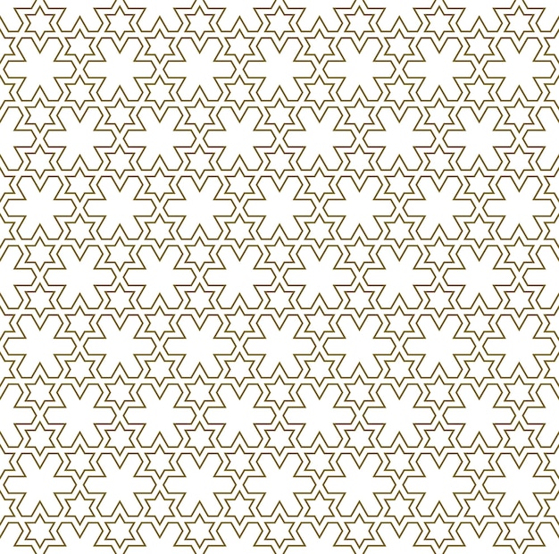 Seamless geometric ornament Brown color thin lines