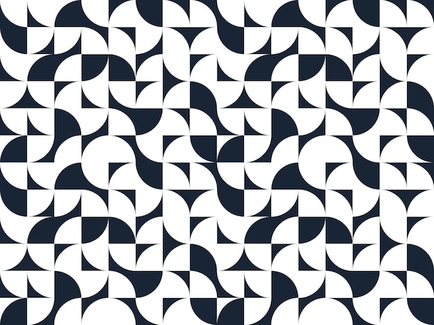 Seamless geometric pattern, abstract vector background for wallpaper or websites or wrapping paper print created with black and white elements of geometry.