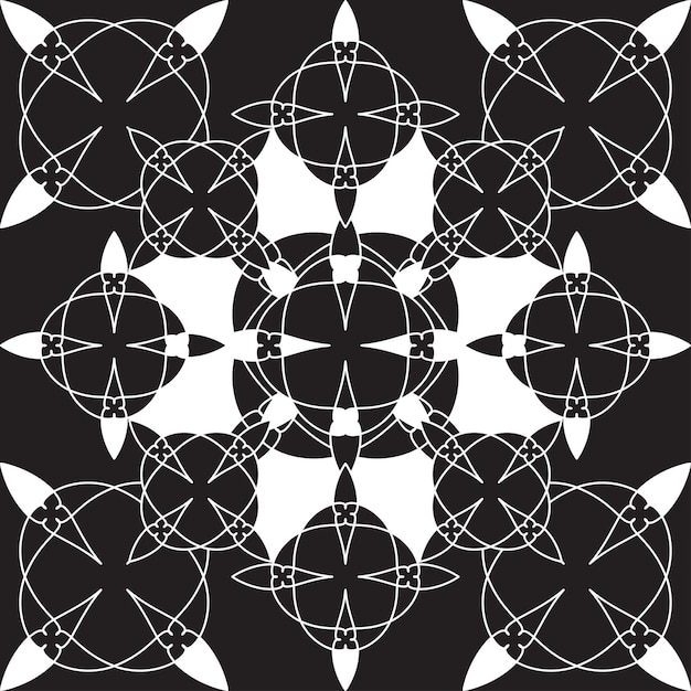 Бесшовный геометрический узор в черно-белом цвете Идея печати на тканевой оберточной бумаге