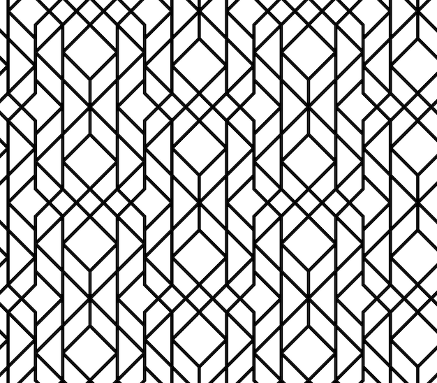 Motivo geometrico senza soluzione di continuità. fondo classico astratto di vettore nel colore in bianco e nero