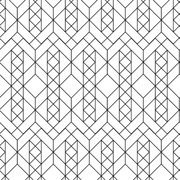 Seamless geometric pattern. Vector abstract classical background in black and white color