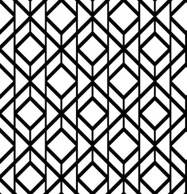 Seamless geometric pattern. Vector abstract classical background in black and white color